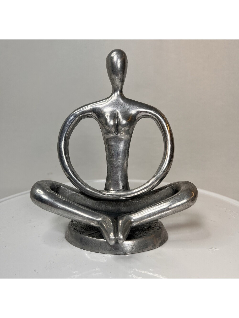 Yoga Abstract Art Sculpture 7” Metal Cross Legged Meditation Pose